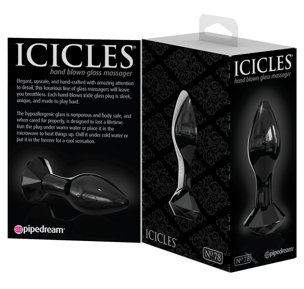Pipedream Icicles No. 78 Glass Plug with Diamond-Shaped