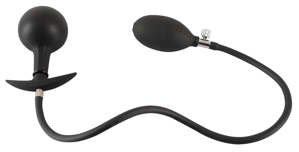You2Toys Inflatable Plug Metal Core Black 8cm Silicone