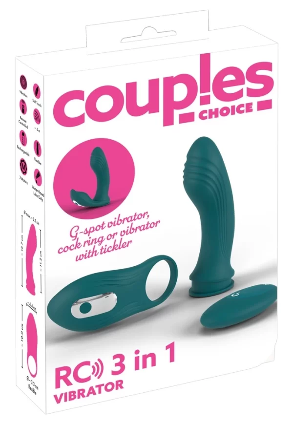 Couples Choice Zestaw 3w1 z wibratorem G i pierścieniem - vibraattori