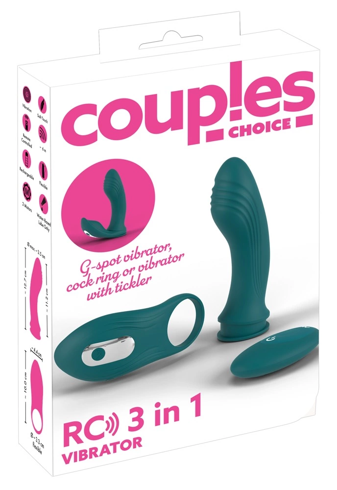 Couples Choice Zestaw 3w1 z wibratorem G i pierścieniem - vibraattori