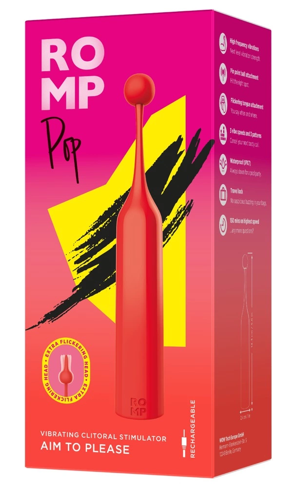 ROMP Pop Mini urządzenie wibrujące 2 wymienne końcowki - vibraattori