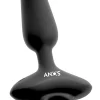 ANOS Flexible Vibrating Silicone Plug 15 cm with Ring Handle Black. Butt plug. See functions