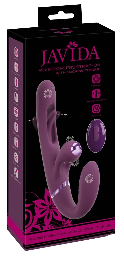 Javida Strapless Strap-On Flic podwojny wibrator z pilotem - vibraattori