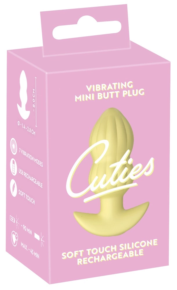 Cuties Vibrating Plug Yellow - Compact Silicone Model