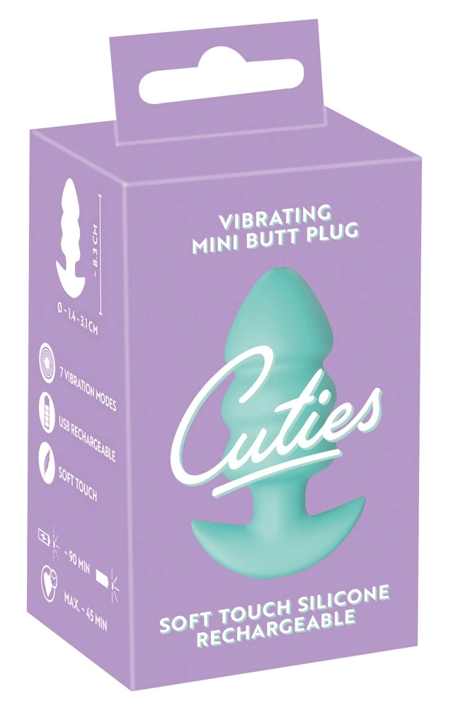 Cuties Vibrating Mini Plug Green - Compact Silicone Intimate System USB