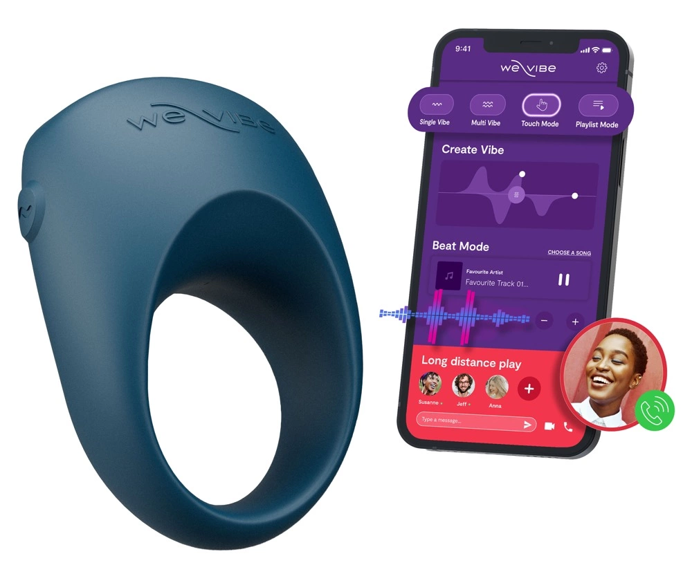 We-Vibe Pivot 2 Slate - Pierścień wibrujący z aplikacją - Anelma eroticshop