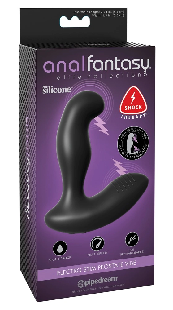 AFE Electro Stim Intimate Prostate Model Silicone Black 13.3cm