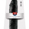 King Cock 28 cm Anatomical Model with Suction Cup Dark PVC - Anelma sextoys
