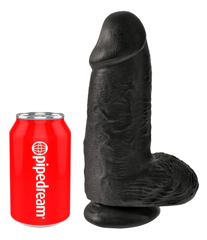 King Cock model 23 cm czarny z przyssawkÄ… - anatomiczna forma PVC - Anelma eroticshop
