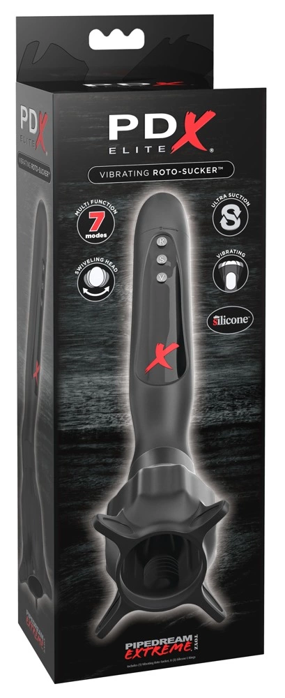 Pipedream PDX Elite Roto-Sucker Vibrating Glans Stimulator 26cm Black