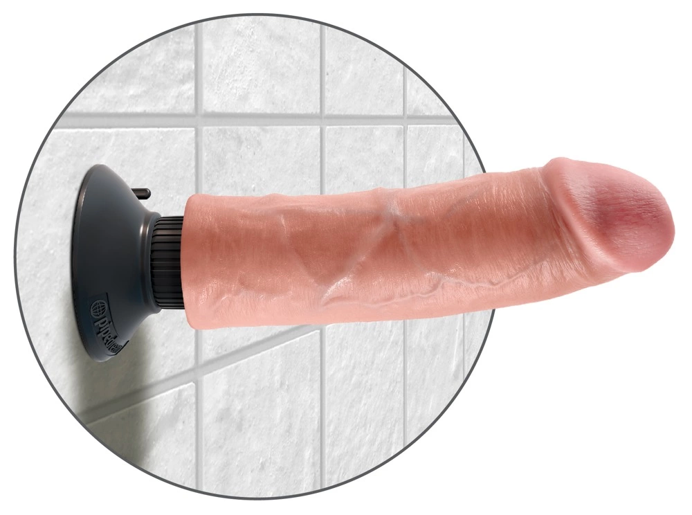 King Cock 8" Bendable Vibrating Model with Suction Cup
