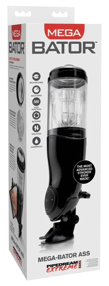 Pipedream Mega-Bator Black/Clear Automatic Intimate Device