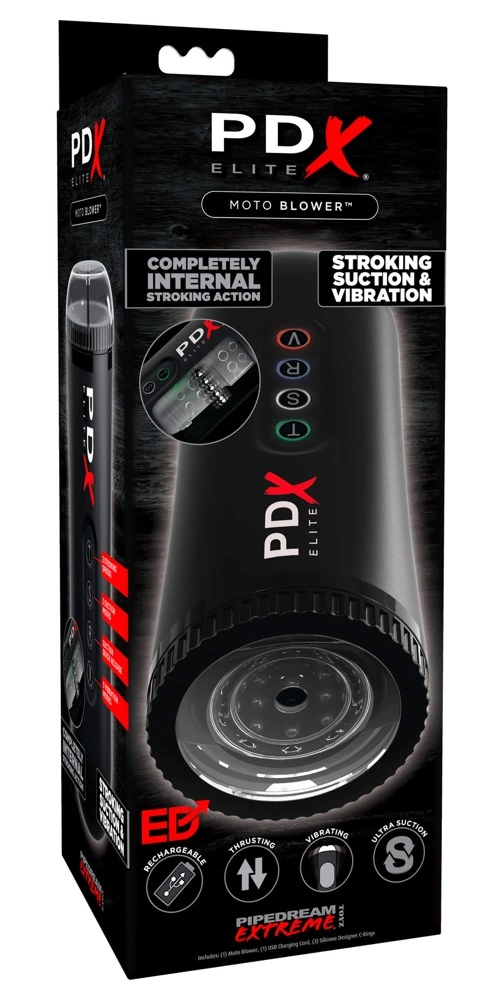 PDX Elite Moto Blower Automatic Intimate Device Black 22.5cm