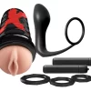 PDX Elite Vibrating System Set 7-in-1 with Stimulation Accessories combines an ergonomic design for comfortable