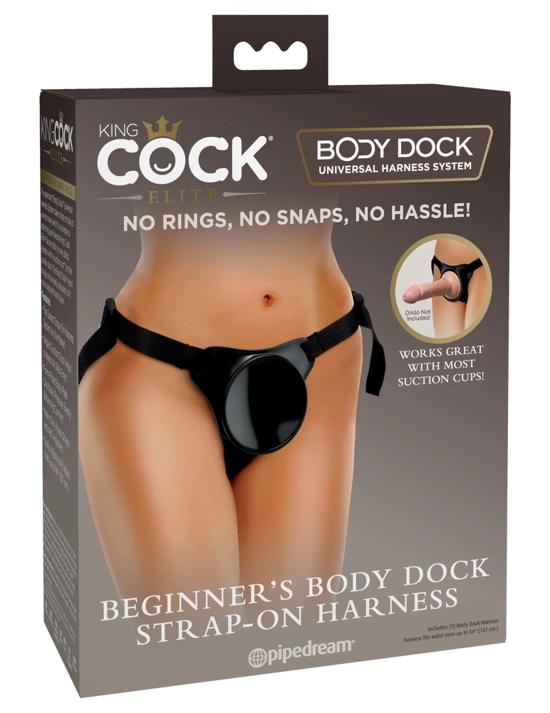 King Cock Elite Beginner Adjustable Strap-On Harness System Black - Anelma sextoys