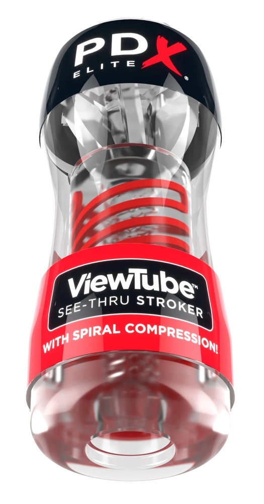 PDX Elite ViewTube 2 Transparent Intimate Device 18 cm combines an ergonomic design and a spiral texture for comfortable