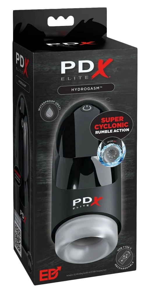 PDX Elite Hydrogasm FrostedBlack Intimate Swirl Machine