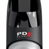 PDX Elite Hydrogasm FrostedBlack Intimate Swirl Machine combines rechargeable power and waterproof construction in a practical
