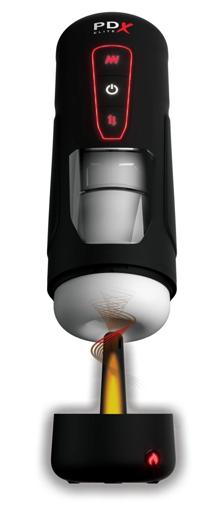 PDX Elite Milk Me Hotter Intimate Device Black Warming & Vibration combines rechargeable power and a warming function in a practical