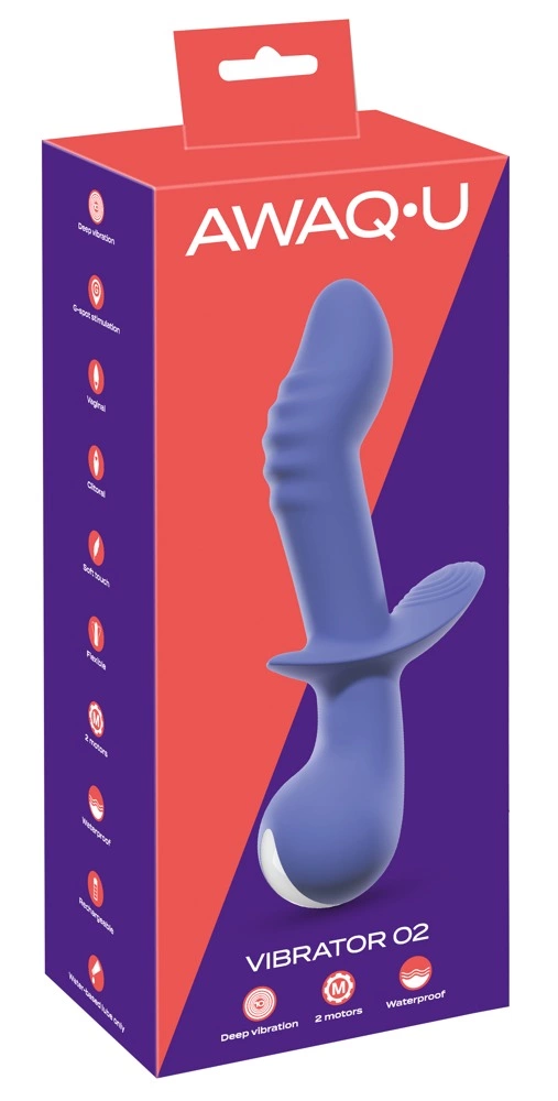 You2Toys AWAQ.U Vibrator 2 fioletowy podwojny system - vibraattori
