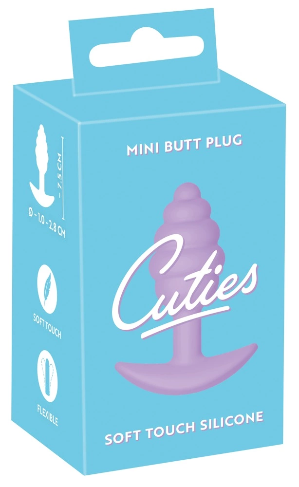 Cuties Silicone Compact Plug Purple - Textured Beginnerâ€™s Model 7.5 cm