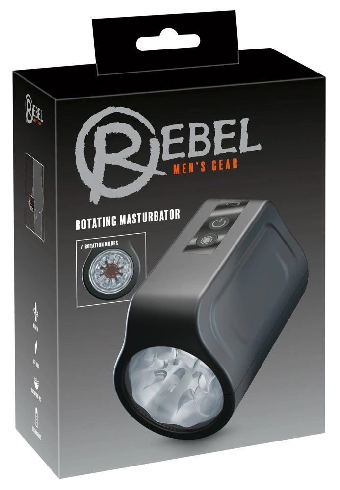 Rebel Rotating Intimate Device 7 Modes Waterproof Black 12.2