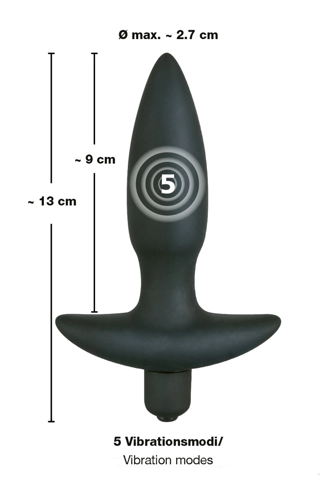 Black Velvets Silicone Small Plug with Multi-Speed Vibration