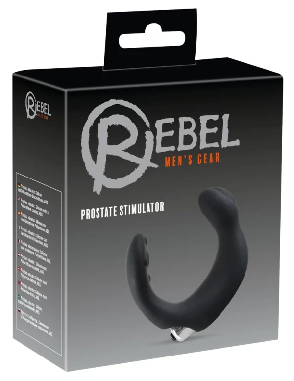 Rebel Black/Silver Prostate Stimulator with Dual Massaging System 20cm