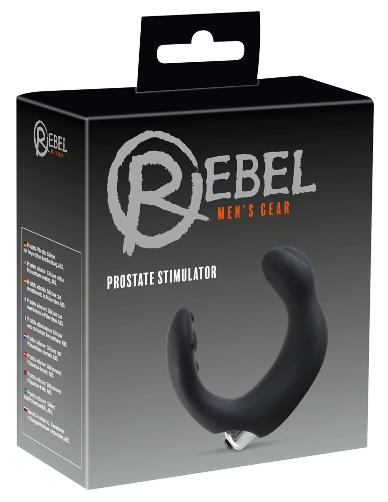 Rebel Black/Silver Prostate Stimulator with Dual Massaging System 20cm