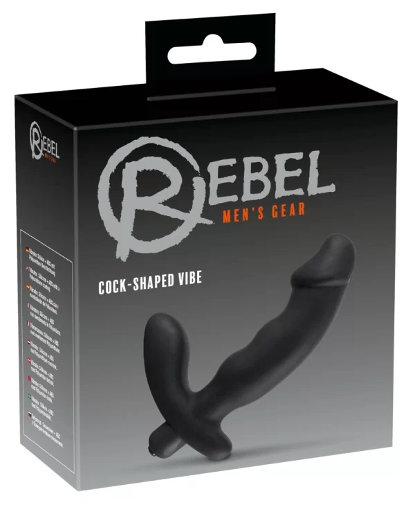 Rebel Black Intimate Vibe with Perineal Stimulator 15cm Silicone