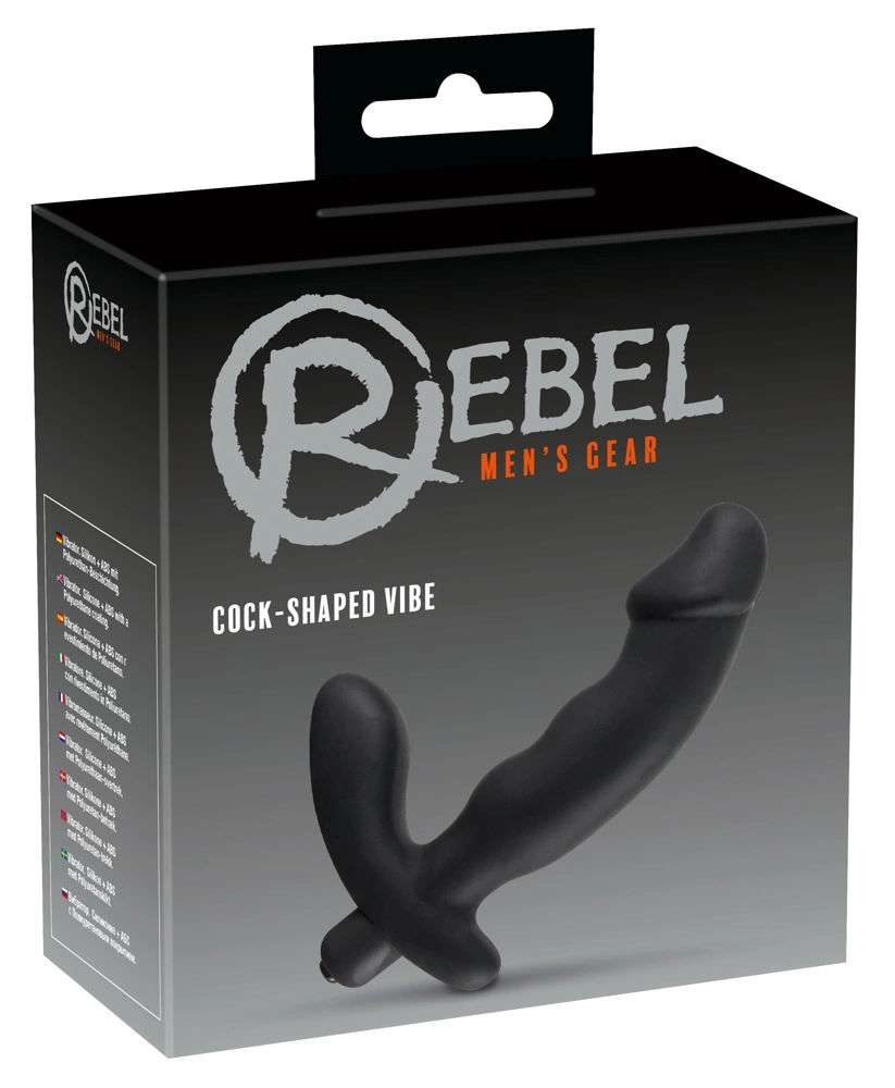 Rebel Black Intimate Vibe with Perineal Stimulator 15cm Silicone