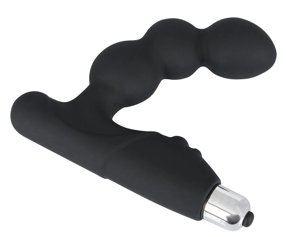 Rebel P-Spot Vibrator Curved Silicone Black 11 cm