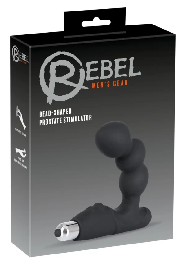 Rebel P-Spot Vibrator Curved Silicone Black 11 cm - Prostate Massager