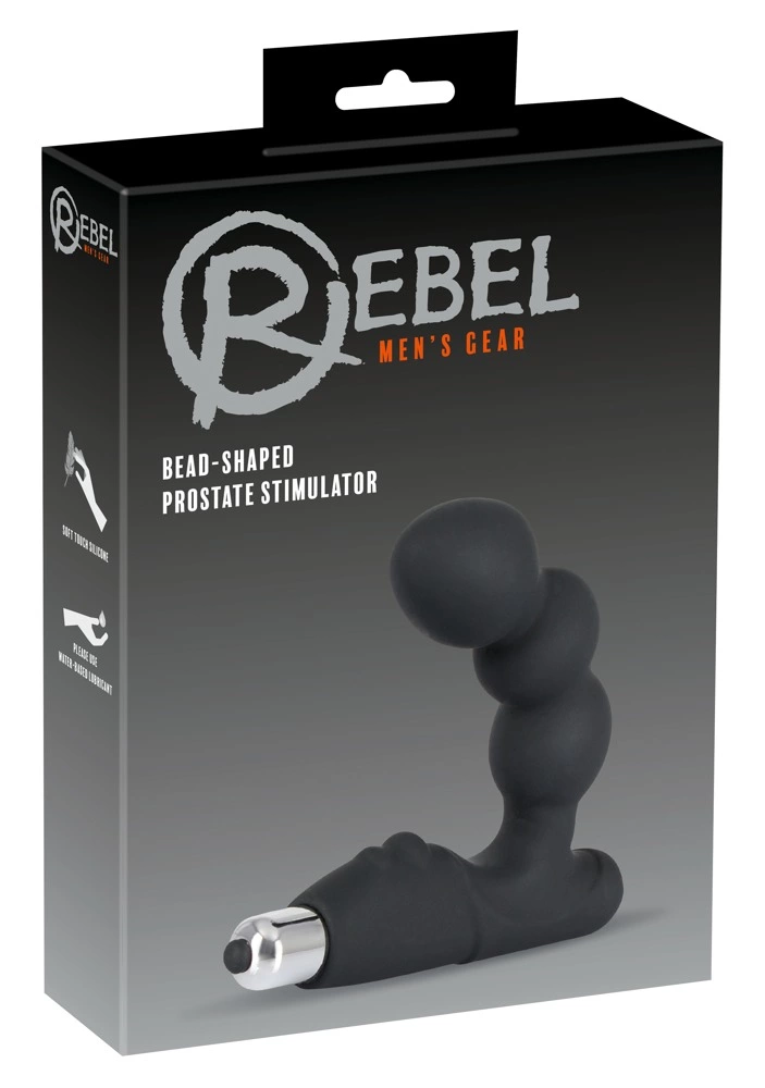 Rebel P-Spot Vibrator Curved Silicone Black 11 cm - Prostate Massager