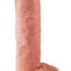 King Cock Wibrator 25 cm z Przyssawką Jasny PVC Elastyczny