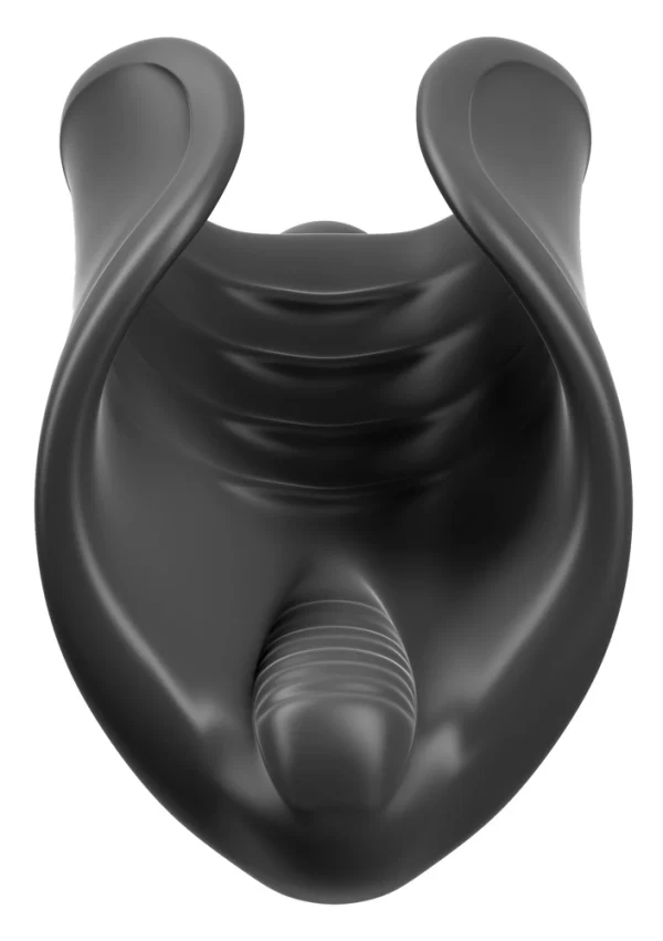 PDX Elite Vibrating Silicone Sleeve Black 8 cm combines smooth silicone and an ergonomic design for comfortable