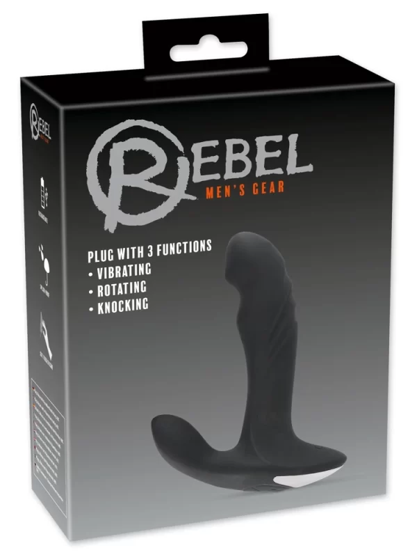 Rebel Intimate Machine Black 3-Function Prostate & Perineum Stimulator 16.6cm