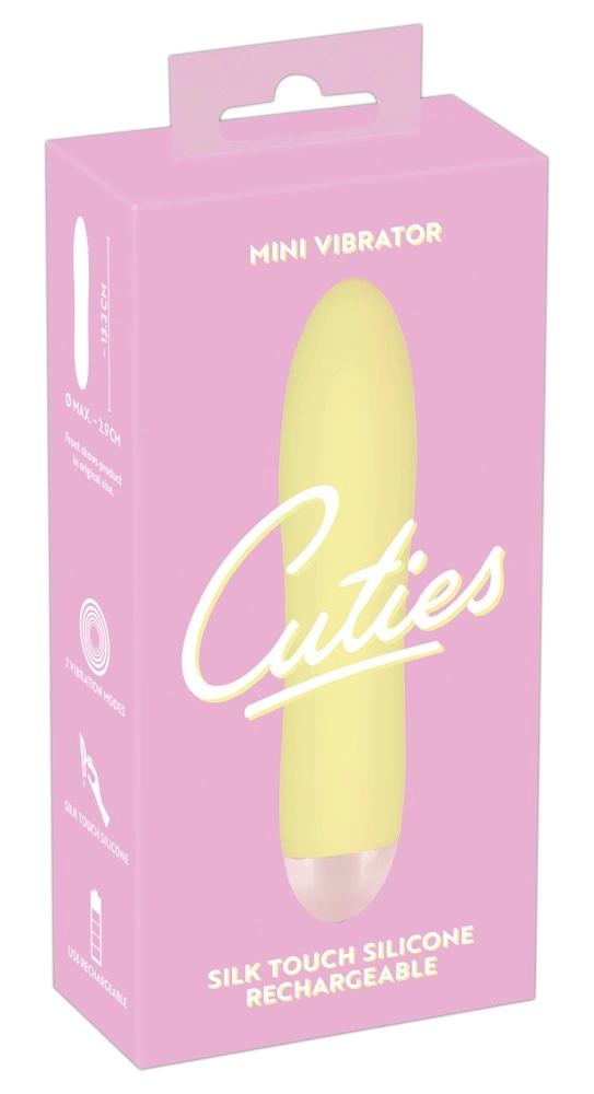 Cuties Mini Wibrator Smukły Żołty 7 Trybow USB 13