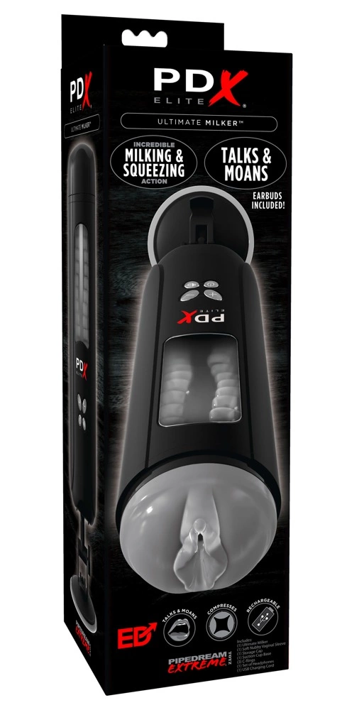 PDX Elite Ultimate Milker Automatic Intimate Device Black