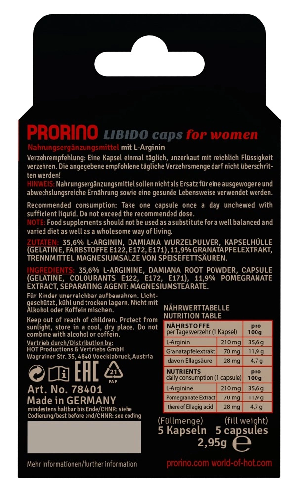 Prorino Libido Women Capsules 5pcs