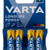 Varta Longlife Power AA Batteries 4-Pack 1.5V High-Performance Cells