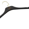 NOIR Handmade Velvet Clothes Hangers Gold Hook 43cm Set of 5
