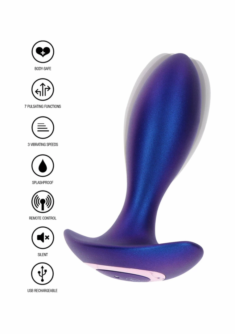 TOYJOY The Brave Vibrating Anal Plug Remote Control Silicone Black. Butt plug. See functions