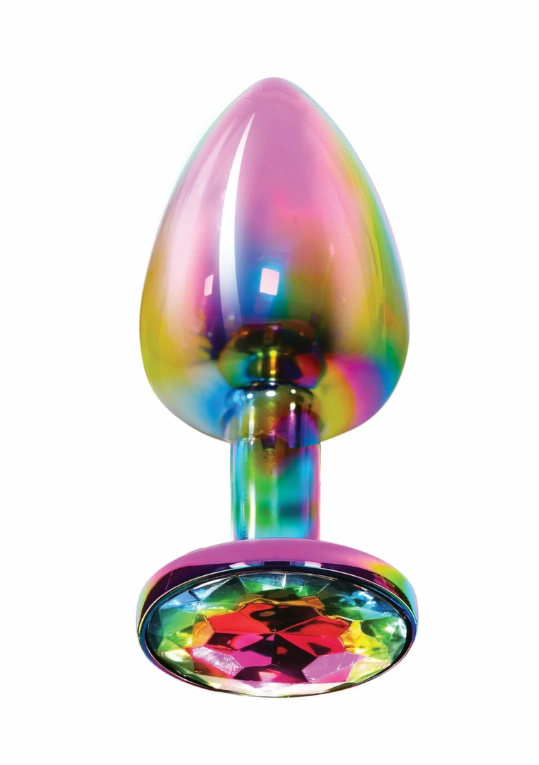 TOYJOY Twilight Booty Jewel Medium aluminiowy z tÄ™czowym krysztaÅ‚em
