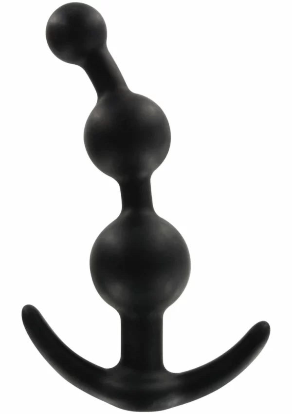 TOYJOY Sweet Sensation Silicone Beaded Plug with Flared Base Black