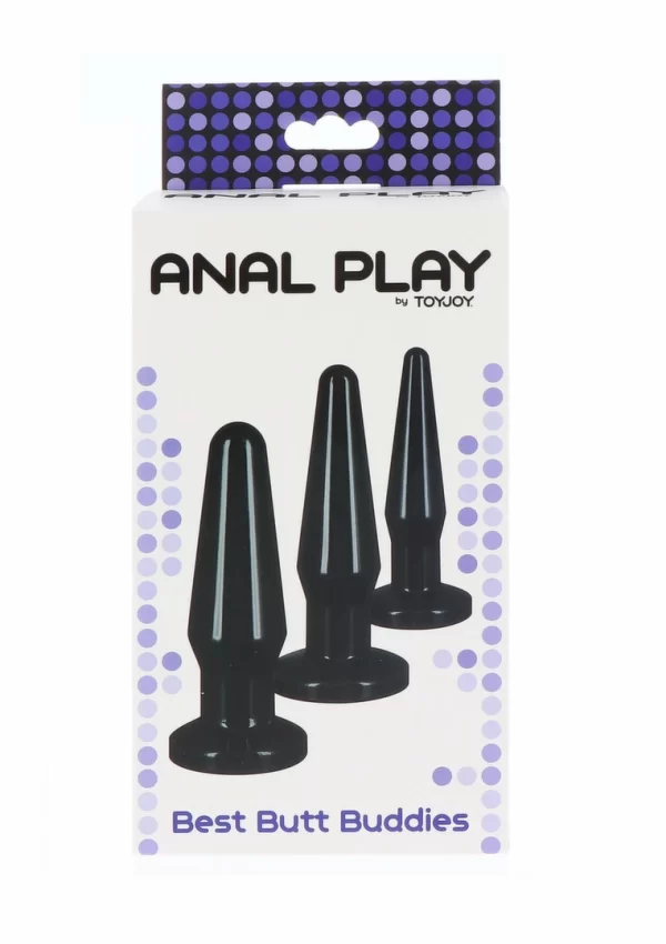 TOYJOY Best Butt Buddies zestaw 3 anatomicznych korkow TPE S/M/L