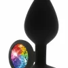 TOYJOY Rainbow Booty Jewel Small Silicone Plug with Multicolor Gem