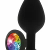 TOYJOY Rainbow Booty Jewel Medium Silicone Plug with Multicolor Gem
