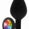 TOYJOY Rainbow Booty Jewel Large Silicone Plug with Multicolor Gem