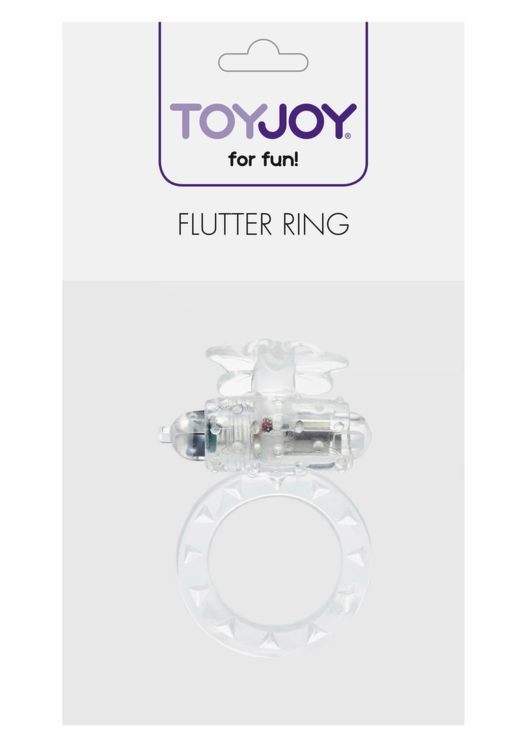 ToyJoy Flutter Ring Vibrating silikonowy pierścień wibrujący czarny - Anelma eroticshop